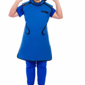 Zestaw fartuch z wbudowaną ochroną tarczycy + rękawice ochronne -  kolorowy (wzorzysty)